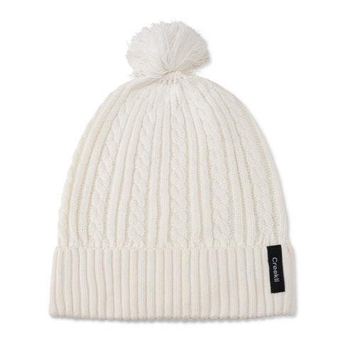 Women’s Winter Beanie Hat – Soft Knit with Pom Pom - Off White