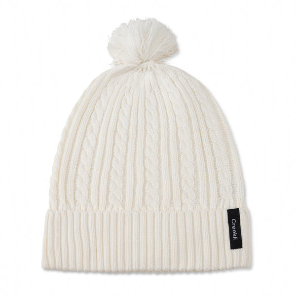 Women’s Winter Beanie Hat – Soft Knit with Pom Pom - Off White