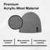 Cuffed Wool Winter Beanie – Unisex Skull Cap for Cold Weather - Grey Melange