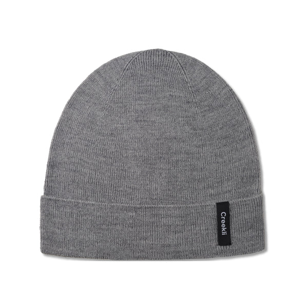 Cuffed Wool Winter Beanie – Unisex Skull Cap for Cold Weather - Grey Melange