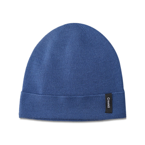 Cuffed Wool Winter Beanie – Unisex Skull Cap for Cold Weather - Navy Blue