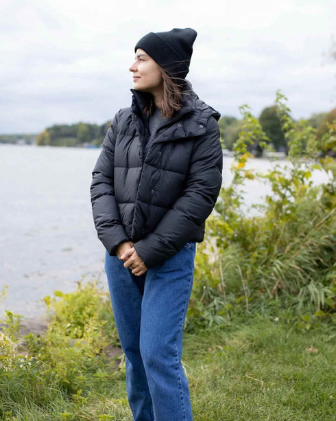 CS101 HAAKWEAR Traditional Silent Cuffed Beanie, Midnight Black