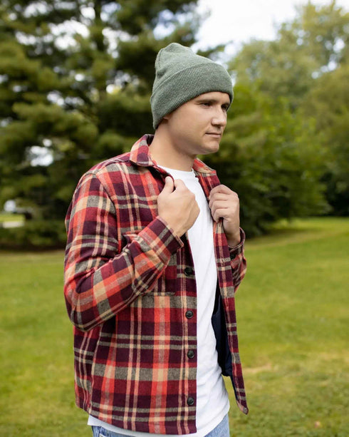 CS107 HAAKWEAR Traditional Silent Cuffed Beanie, Forest Green