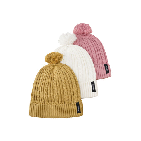 Women’s Winter Beanie Hat – Soft Knit with Pom Pom - Off White