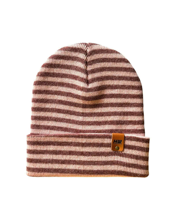 HAAKWEAR Classic RORO Cuffed Beanie / Hat - Burgundy / Pink, Made in USA