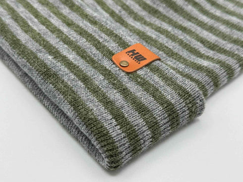 HAAKWEAR Classic RORO Cuffed Beanie / Hat - Gray / Green, Made in USA