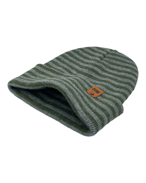 HAAKWEAR Classic RORO Cuffed Beanie / Hat - Gray / Green, Made in USA