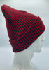 HAAKWEAR Cuffed Wide Ribbed Striped Beanie / Hat, Black / Red, Limited Edition - Made in USA