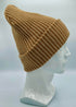 HAAKWEAR Cuffed Wide Ribbed Striped Beanie / Hat, Brown / Beige, Limited Edition - Made in USA