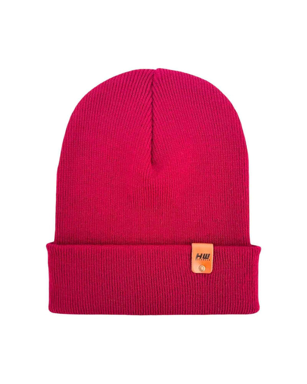 HAAKWEAR Knit Cuffed Classic Beanie / Hat - Burnt Maroon, Made in USA