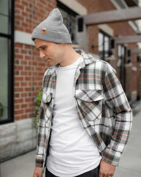 HAAKWEAR Knit Beanie - Classic Cuffed Hat in Koala Gray, Made in USA