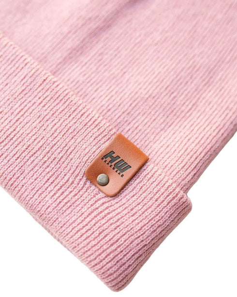 HAAKWEAR Pearl Pink Beanie - Knit Cuffed Classic Hat Made in USA