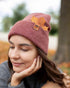 HAAKWEAR Knit Beanie - Cuffed Classic Hat in Rusty Burgundy, Made in USA