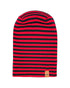 HAAKWEAR H Stitch RORO Cuffed Beanie (Patent Pending Design) Black / Red, Made in USA