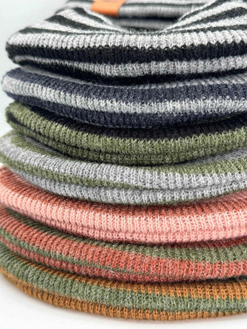 HAAKWEAR H Stitch RORO Cuffed Beanie (Patented Design) Burgundy / Pink, Made in USA