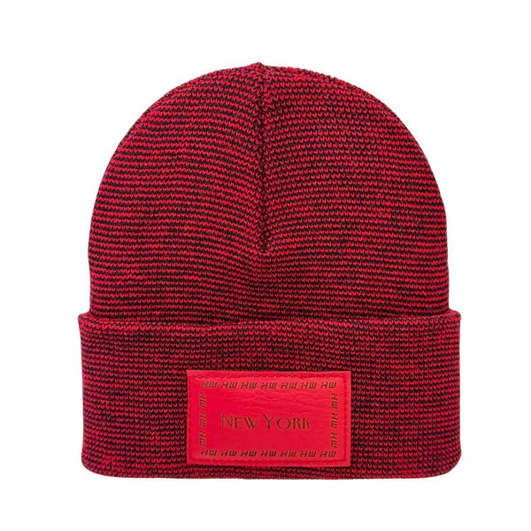 Haakwear New York Classic Fusion Cuffed Beanie / Hat, Made in USA (Limited Edition) - Black / Red Fusion