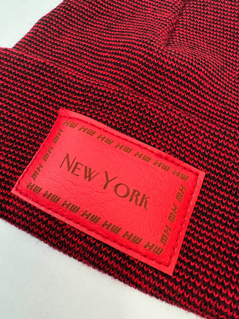 Haakwear New York Classic Fusion Cuffed Beanie / Hat, Made in USA (Limited Edition) - Black / Red Fusion