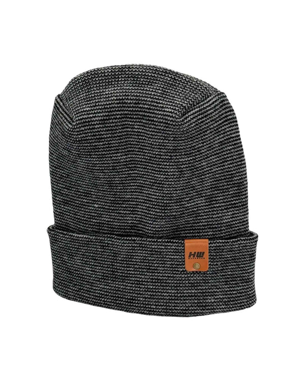 Haakwear H Stitch Fusion Cuffed Beanie / Hat (Patented Design) Black / Gray, Made in USA