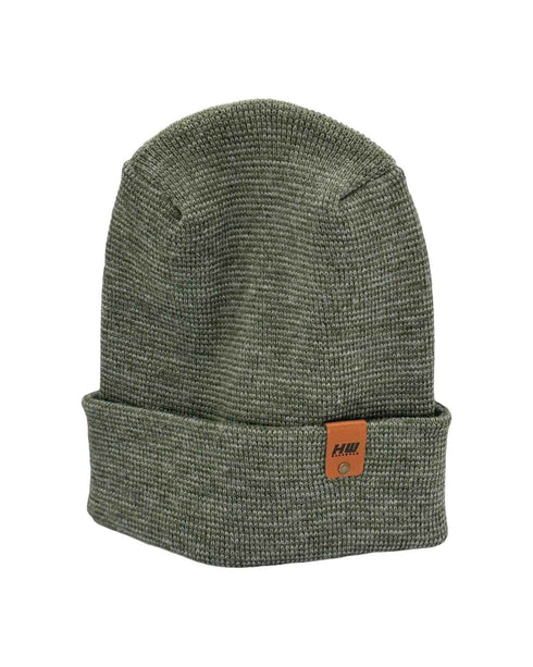 Haakwear H Stitch Fusion Cuffed Beanie / Hat (Patened Design) Gray / Green, Made in USA