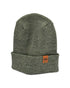 Haakwear H Stitch Fusion Cuffed Beanie / Hat (Patened Design) Gray / Green, Made in USA