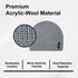 Cuffed Wool Winter Hats – Knitted Unisex Beanies for Men and Women - Grey Melange