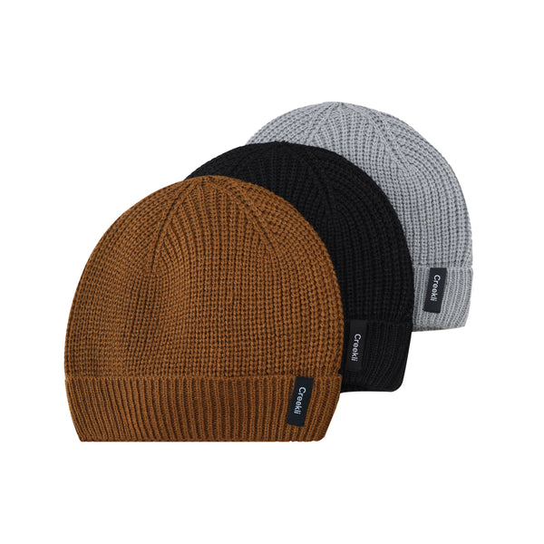 Cuffed Wool Winter Hats – Knitted Unisex Beanies for Men and Women