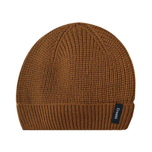 Cuffed Wool Winter Hats – Knitted Unisex Beanies for Men and Women - Beige