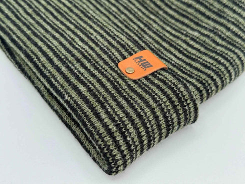 Trending Men’s & Women’s Beanie – H-Stitch Cuffed Beanie | Black/Green Contrast | Made in USA