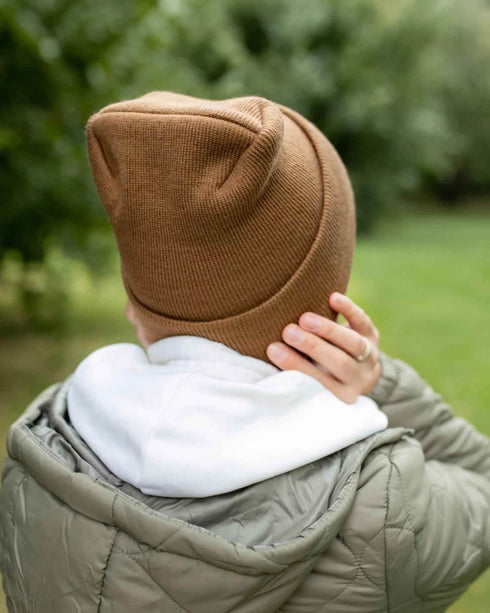 NEW HAAKWEAR H-Stitch Cuffed Beanie - Patented Design, Made in USA - Camel Brown