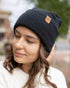 NEW HAAKWEAR H-Stitch Cuffed Beanie - Designed and Made in USA (Patented Design) - Charcoal Black