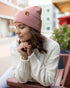 NEW HAAKWEAR H-Stitch Cuffed Beanie - Designed and Made in USA (Patented Design) - Pearl Pink