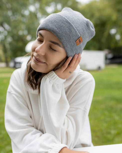 NEW HAAKWEAR H-Stitch Cuffed Beanie - Designed and Made in USA (Patent Pending Design) - Koala Gray
