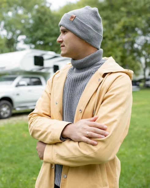 NEW HAAKWEAR H-Stitch Cuffed Beanie - Designed and Made in USA (Patent Pending Design) - Koala Gray