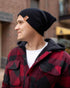NEW HAAKWEAR H-Stitch Cuffed Beanie - Designed and Made in USA (Patented Design) - Midnight Black